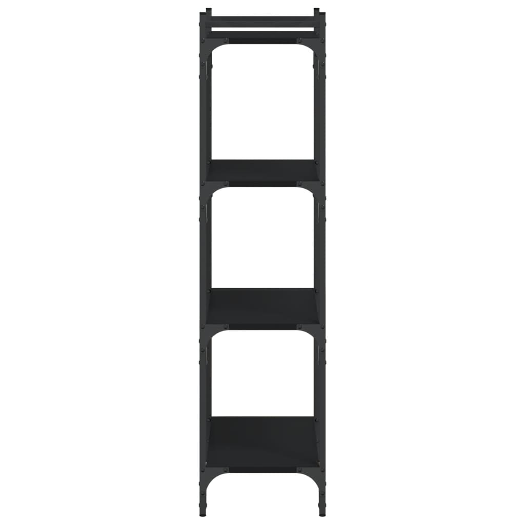 bogreol med 4 hylder 60x30x120 cm konstrueret træ sort
