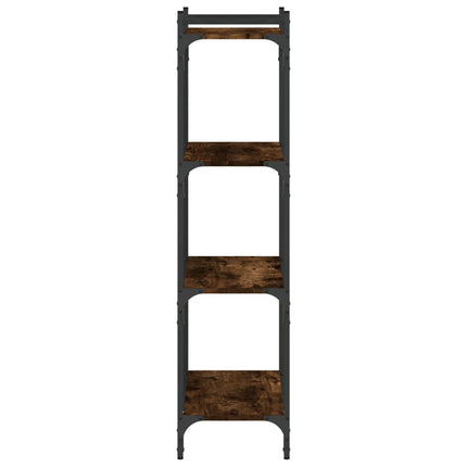 bogreol 4 hylder 60x30x120 cm konstrueret træ røget eg
