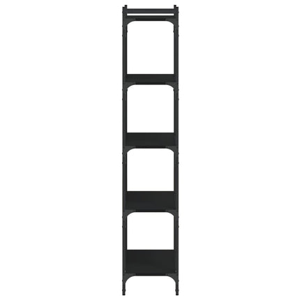 bogreol med 5 hylder 60x30x154 cm konstrueret træ sort