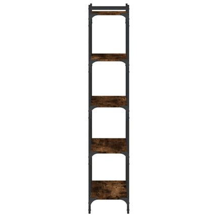 bogreol 5 hylder 60x30x154 cm konstrueret træ røget eg