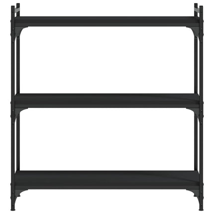 bogreol med 3 hylder 80x30x86 cm konstrueret træ sort
