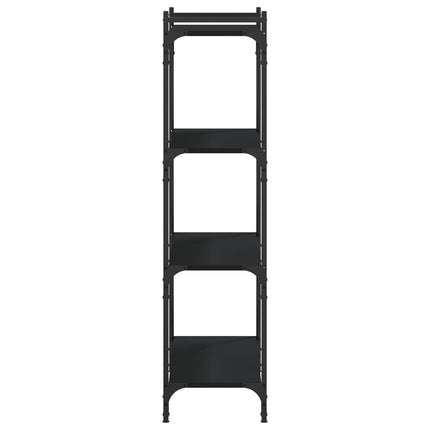 bogreol med 4 hylder 80x30x120 cm konstrueret træ sort