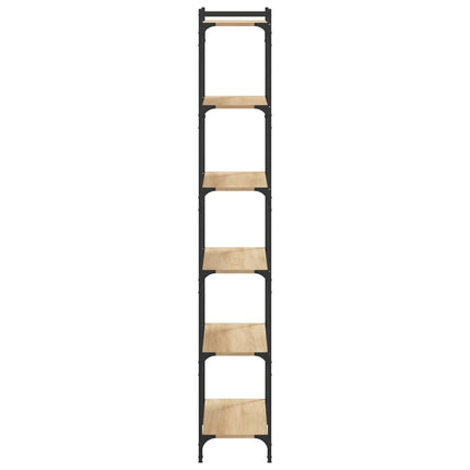 bogreol 6 hylder 80x30x188 cm konstrueret træ sonoma-eg