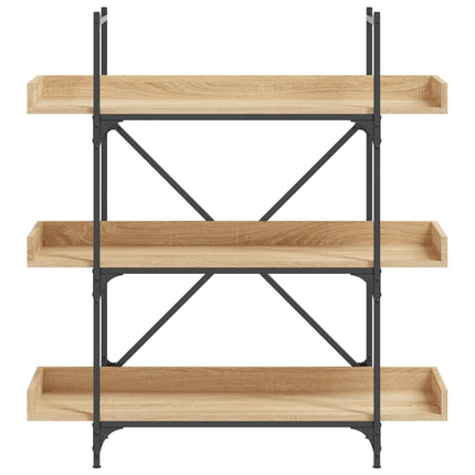 bogreol med 3 hylder 100x33x108,5 cm konstrueret træ sonoma-eg