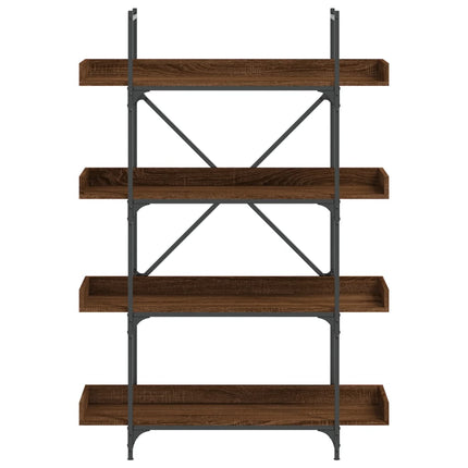 bogreol med 4 hylder 100x33x145,5 cm konstrueret træ brunt eg