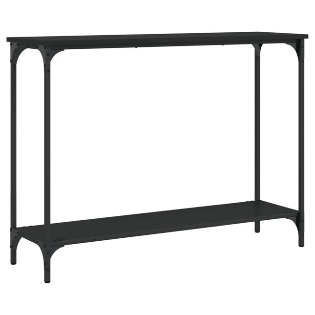 konsolbord 101x30,5x75 cm konstrueret træ sort