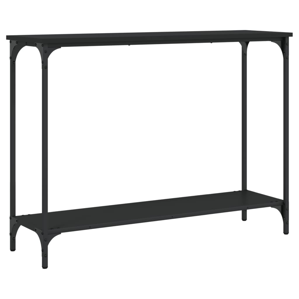 konsolbord 101x30,5x75 cm konstrueret træ sort