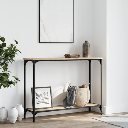 konsolbord 101x30,5x75 cm konstrueret træ sonoma-eg
