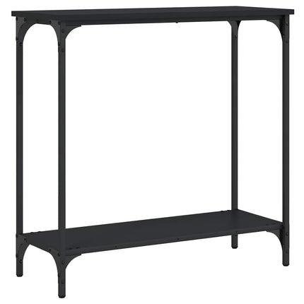 konsolbord 75x30,5x75 cm konstrueret træ sort