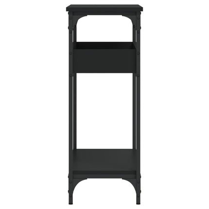 konsolbord med hylde 75x29x75 cm konstrueret træ sort