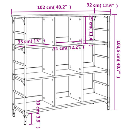 skænk 102x32x103,5 cm konstrueret træ røget egetræsfinish