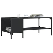 sofabord med stativ 100x51x40 cm konstrueret træ sort