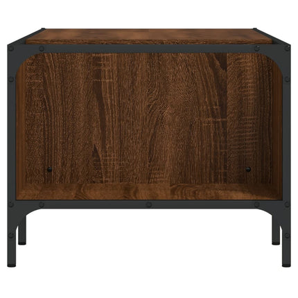 sofabord med stativ 100x51x40 cm konstrueret træ brunt egetræ