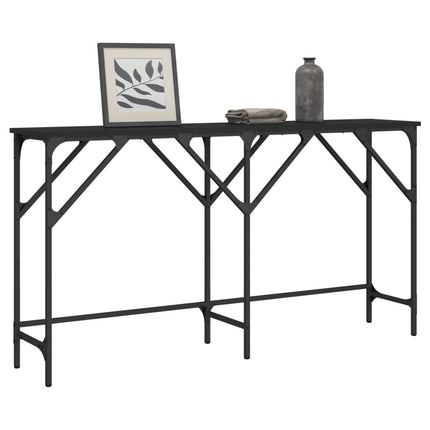 konsolbord 140x29x75 cm konstrueret træ sort
