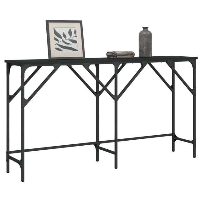 konsolbord 140x29x75 cm konstrueret træ sort