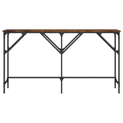 konsolbord 140x29x75 cm konstrueret træ røget egetræsfarve