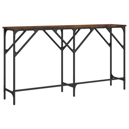konsolbord 140x29x75 cm konstrueret træ røget egetræsfarve