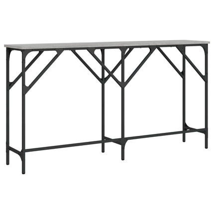 konsolbord 140x29x75 cm konstrueret træ grå sonoma-eg
