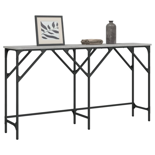 konsolbord 140x29x75 cm konstrueret træ grå sonoma-eg