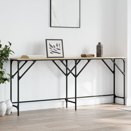 konsolbord 180x29x75 cm konstrueret træ sonoma-eg
