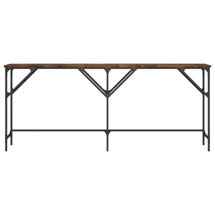 konsolbord 180x29x75 cm konstrueret træ røget egetræsfarve