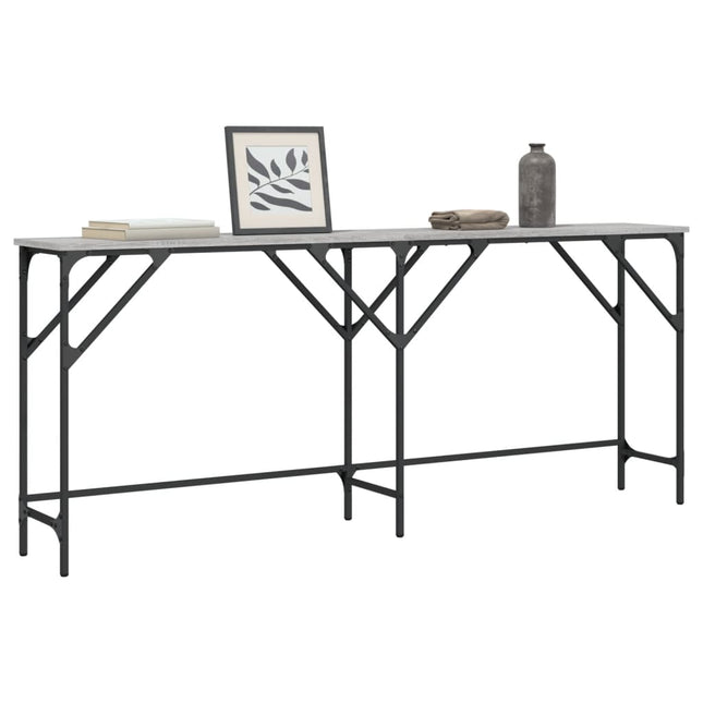 konsolbord 180x29x75 cm konstrueret træ grå sonoma-eg