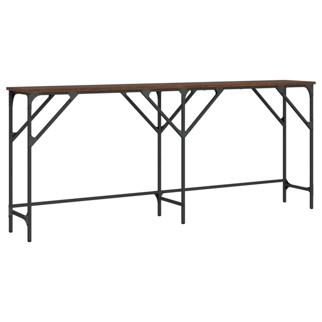 konsolbord 180x29x75 cm konstrueret træ brun egetræsfarve