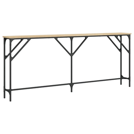 konsolbord 180x23x75 cm konstrueret træ sonoma-eg