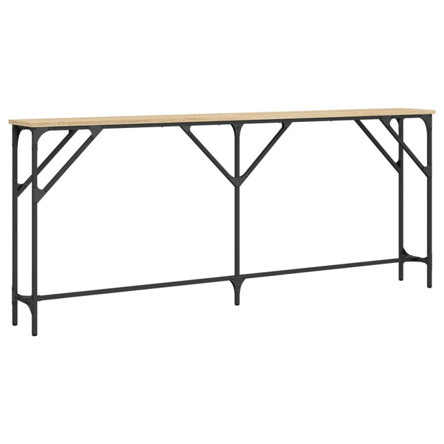 konsolbord 180x23x75 cm konstrueret træ sonoma-eg