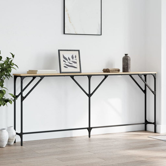 konsolbord 180x23x75 cm konstrueret træ sonoma-eg