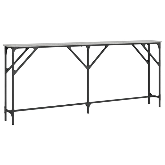 konsolbord 180x23x75 cm konstrueret træ grå sonoma-eg
