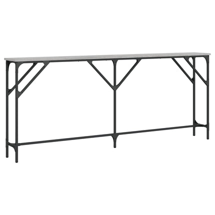 konsolbord 180x23x75 cm konstrueret træ grå sonoma-eg