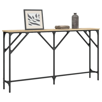 konsolbord 140x23x75 cm konstrueret træ sonoma-eg