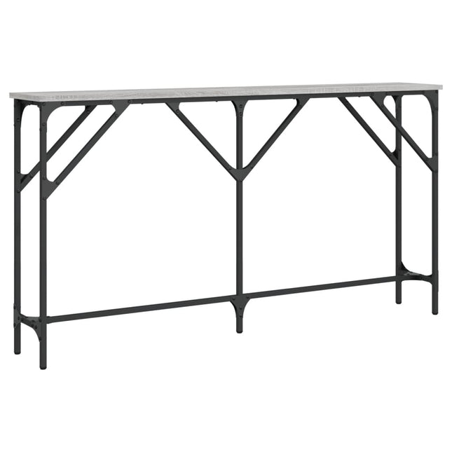konsolbord 140x23x75 cm konstrueret træ grå sonoma-eg