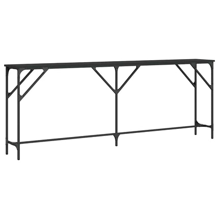 konsolbord 200x29x75 cm konstrueret træ sort