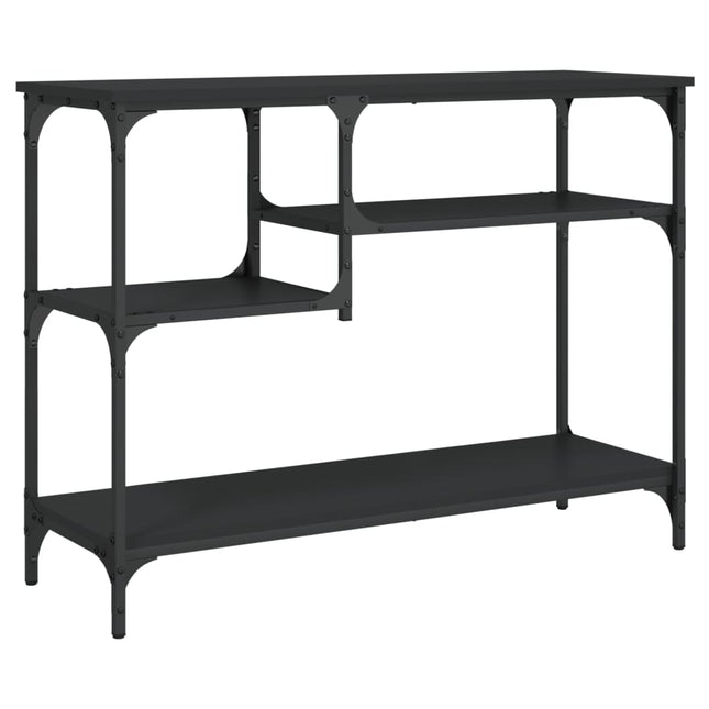 konsolbord med hylder 100x35x75 cm sort