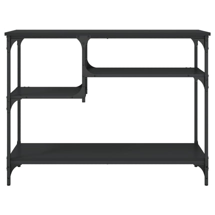 konsolbord med hylder 100x35x75 cm sort