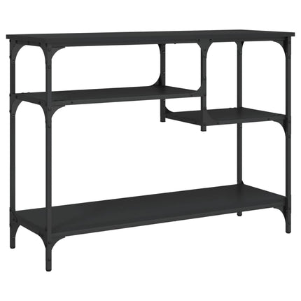 konsolbord med hylder 100x35x75 cm sort