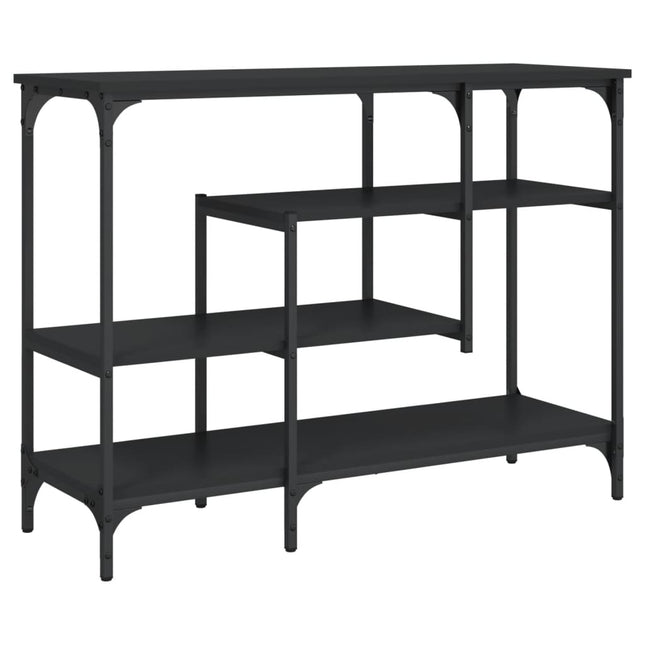 konsolbord med hylder 100x35x75 cm sort