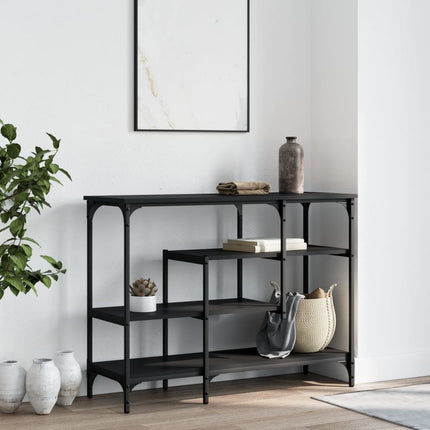 konsolbord med hylder 100x35x75 cm sort