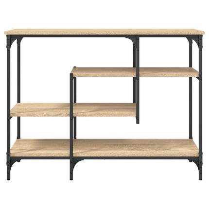 konsolbord med hylder 100x35x75 cm sonoma-eg