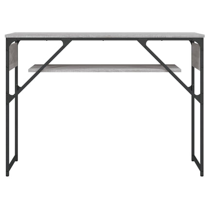 konsolbord med hylde 105x30x75 cm konstrueret træ grå sonoma-eg