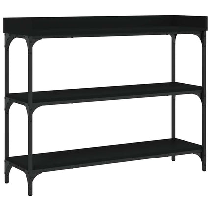 konsolbord med hylder 100x30x80 cm sort