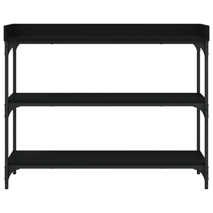konsolbord med hylder 100x30x80 cm sort