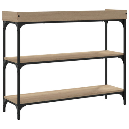 konsolbord med hylder 100x30x80 cm sonoma-eg