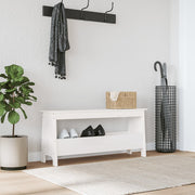 entrébænk hvid 100x28x45 cm massivt træ fyrretræ