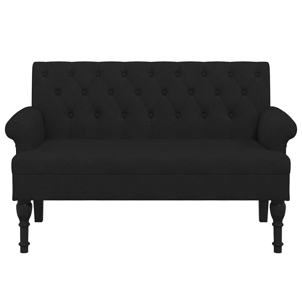 bænk med ryglæn sort 120x62x75,5 cm stof