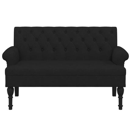 bænk med ryglæn sort 120x62x75,5 cm stof