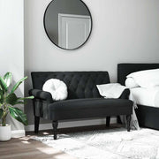 bænk med ryglæn sort 120x62x75,5 cm stof