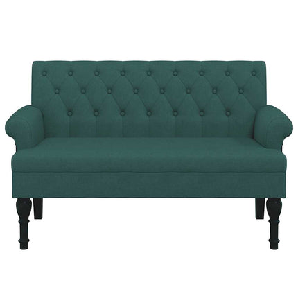 bænk med ryglæn 120x62x75,5 cm stof mørkegrøn